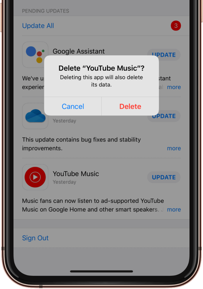 Delete app iOS 13 app store iPhone