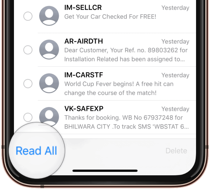 Read All Messages iOS 13