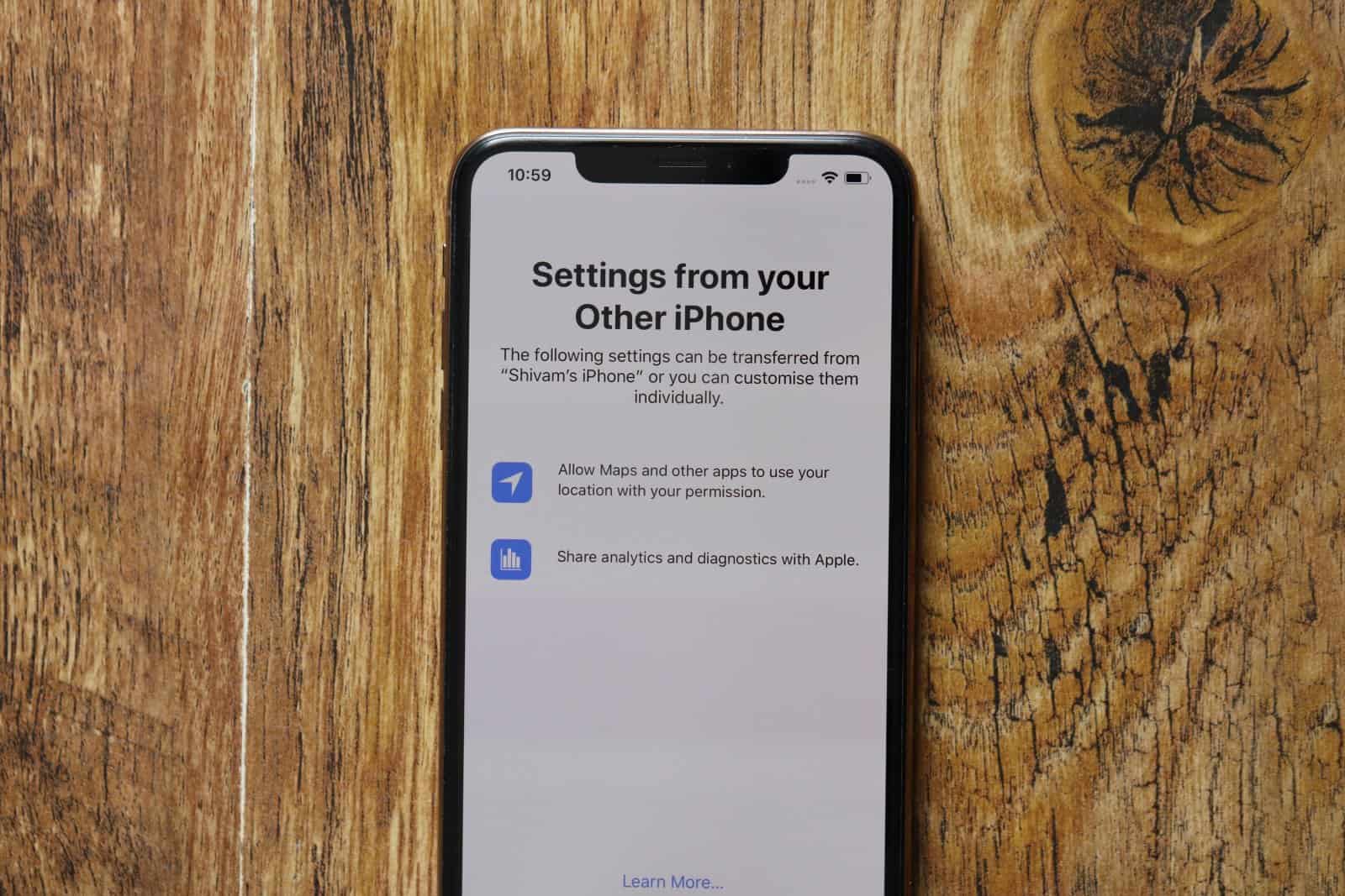 iPhone Transfer Settings From Your Other iPhone