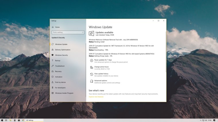Windows 10 1903 KB4507453 update