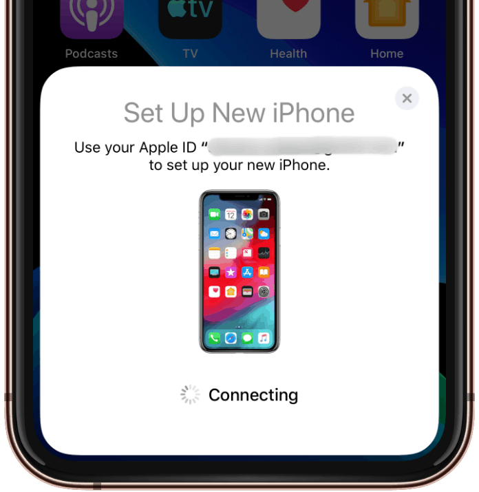 Setup new iPhone quick start iOS 12.4