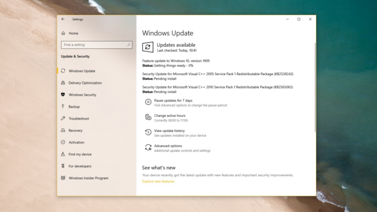 Download Windows 10 Version 1909 Update