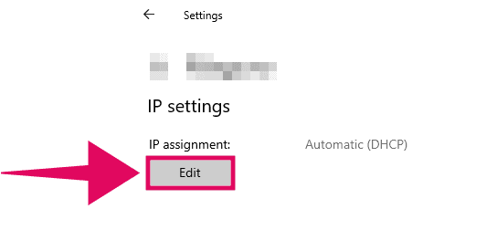 Change IP settings Windows 10