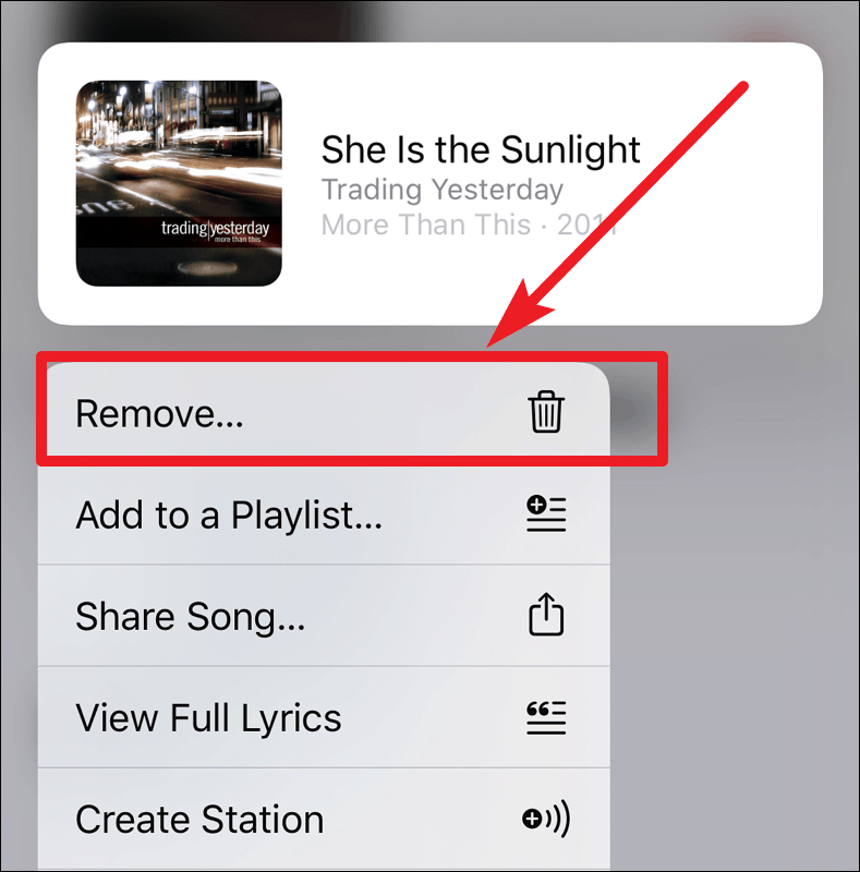 how to remove song from playlist