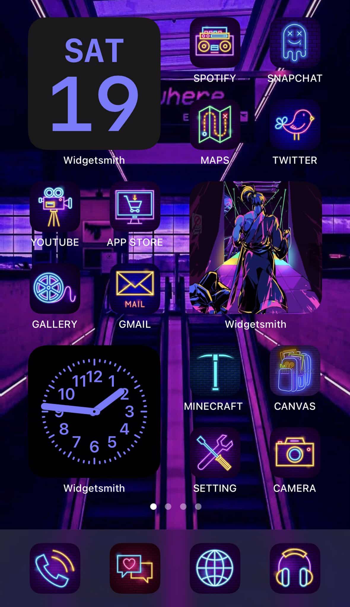 ios aesthetic iphone neon icon purple icons homescreen ios14 screens ipad layout mark retro allthings