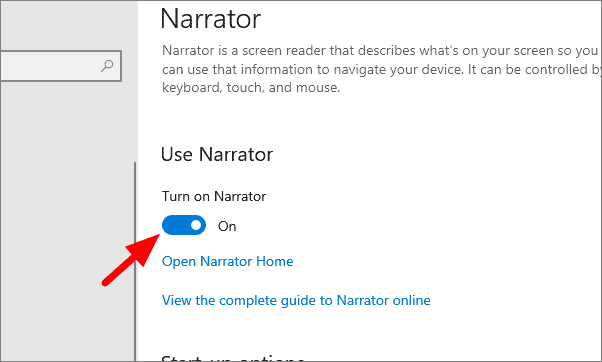 windows 10 how to turn off narrator