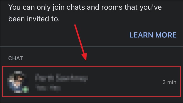 Select the chat to mute