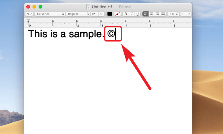 type the copyright symbol using the in built shortcut for mac