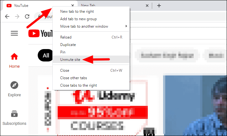 how to unmute a tab on chrome