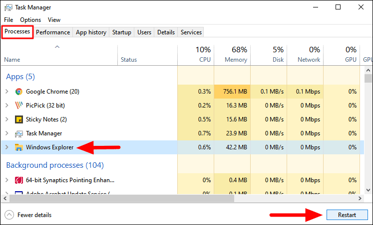 windows 10 file explorer not opening from taskbar