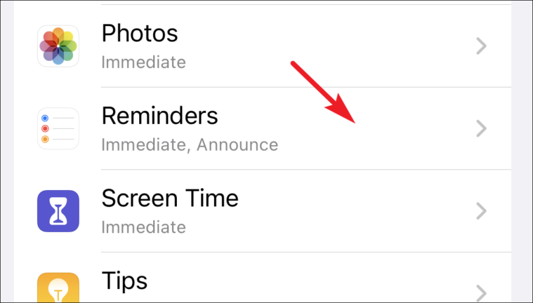 tap on reminders