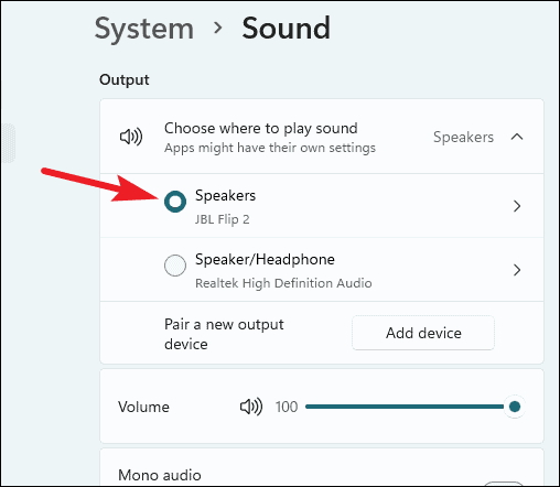assigning an application to different sound outputs