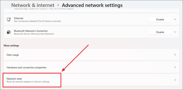 how to recet a area in fe pc