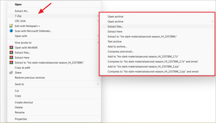 7 zip access is denied