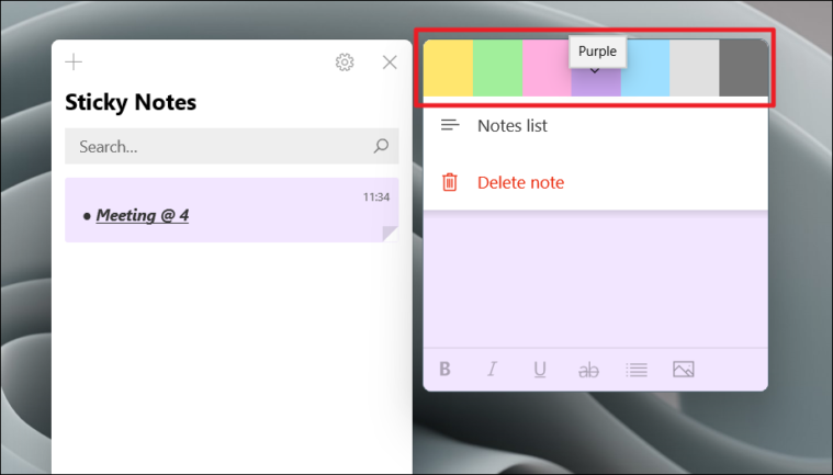 color notes for windows