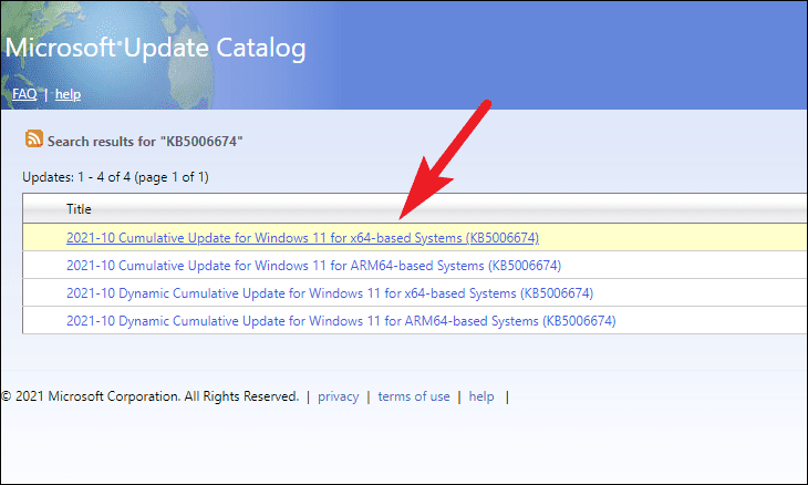 locate windows update catalog