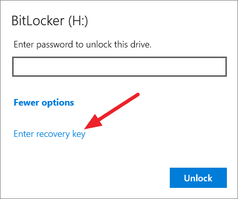 get bitlocker recovery key with key id